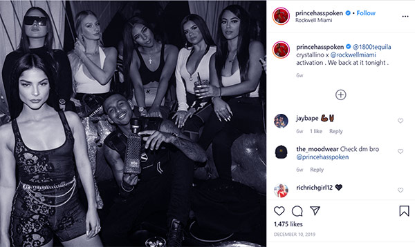 Image of Caption: Prince posts a lot of pictures with beautiful women