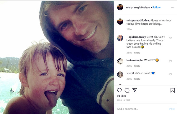 Image of Caption: Misty Raney's husband and son