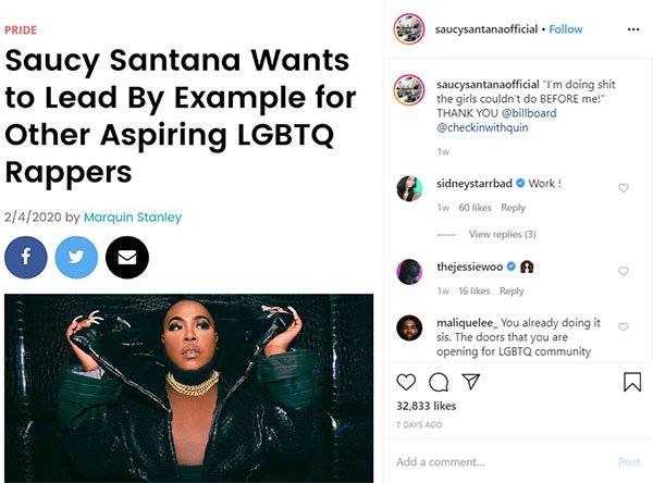 Image of Caption: Rapper, Saucy Santana wants to lead by example for other aspiring LGBTQ rappers